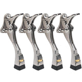 4 Packs Heavy Duty Kickdown Door Stopper, One Touch Adjustable Kickdown Door Stop for Heavy Doors, 4 in Metal Door Kickstand wit
