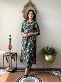 Gosriki Women'S Cotton Blend Printed Straight Kurta With Pant (Tilak Green-Nw-Gs_Xl_Green_X-Large),Green,,B0C2PMH4ZQ