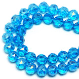 DIQIO 8mm Sparkle Faceted Round Crystal Beads (65-72pcs, Lake Blue AB)
