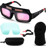 Tellegloww 1 Set Welding Glasses Solar Welding Goggles Auto Darkening Welder Glasses Mask Helmet with Replacement Lenses(Ordinar