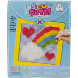 Colorbok 61904 Rainbow Learn to Sew Needlepoint Kit, 6Inch by 6Inch, Yellow Frame