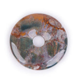 GEM-Inside 50mm Moss Agate Stone Circle Donuts Beads for Pendant Jewelry Making Power Energy Chakra Massage GuaSha Scraping Tool