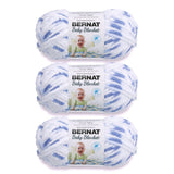 Bernat Baby Blanket Little Denim Print Yarn - 3 Pack of 100g/3.5oz - Polyester - 6 Super Bulky - 72 Yards - Knitting/Crochet
