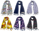 Fusfus WomenS Printed Chiffon Scarves And Stoles, Free Size(Multicolour, Fs1941) Pack Of 6 (Multicolor4)