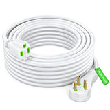 Maximm Flat Plug Extension Cord 25 ft with Slim Space-Saving Plug Design, Low Profile Extension Cord 16AWG (White)