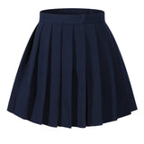 Beautifulfashionlife Womens High Waist Plus Size Pleated Skirts(4XL, Navy)