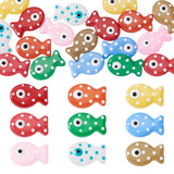 FASHEWELRY 18Pcs Lampwork Enamel Spot Fish Beads Cartoon Ocean Animal Fishing Glass Beads 9 Colors Aesthetic Spacer Bead for Jew