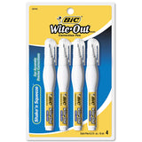 Bic Correction Pen, Fast Drying, Needlept Tip, 8ml, 4/PK, WE