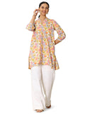 Libas Women'S Cotton Blend Floral Straight Kurtis (29667_Multicolour_Xxl)