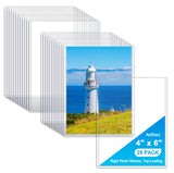Ndsox 25 Pack 4 x 6 Rigid Print Protectors Rigid Picture Photo Sleeves Clear Hard Plastic Sheet Protectors Top-Loading Photoca