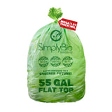 Simply Bio 30-33 Gallon Compostable Trash Bags Liners Flat-Top, Heavy Duty Extra Thick 1.57 Mil, 124.92 Liter, 30 Bags, Lawn, Ya