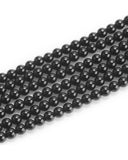 8mm Glass Beads 46PCS Glass Beads for Jewelry Making Charm Round Loose Bead for Bracelet Making Kit (Black Agent)