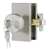 HIEMEY Brushed Nickel Door Knobs, Front Door Lock Exterior Entry Door Knob Door Handles with Key, Keyed-Alike