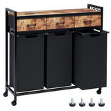 Timberer Laundry Hamper, Laundry Sorter 3 Section, Rolling Laundry Basket with Wheels, 3 Drawers, 314.5 Gal (55 L), Pull-Out
