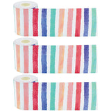 Watercolor Stripes Straight Rolled Border Trim, 50 Feet Per Roll, Pack of 3