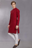 Divisive Men'S Sequince Embroidered Cotton Blend Only Slim Fit Kurta (Dkrt20_5Xl_Maroon)