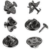 JANYUN 120 Pairs Black Butterfly Clutch Tie Tacks Pin Back Replacement with 8mm Length 10mm Width Blank Pins for Craft Making (1