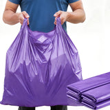 AmazingSpark 100 Pack 36 x 24 x 8 Extra Large Purple Plastic Shopping Bags(0.6 Mil Thick) Reusable Heavy Duty Large T-shir
