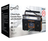 Supersonic Sc-3201Bt 4 Band Radio & Cassette Player Boombox, Bluetooth Speaker, Am/Fm/Sw Radio With Mp3 Playback, Usb & Sd Card,