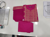 Anni Designer Women'S Cotton Straight Kurta With Pant & Dupatta (Kptd-Cot-10132-Pink_Xxl_Pink_Xx-Large),Pink,2XL,Cotton Blend,Regular,