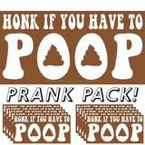 Witty Yeti Honk If You Have to Poop 3x6 Bumper Sticker 10 Pack. Play a Funny Practical Joke on Your Friends With The Number 2