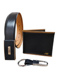 Gil MenS Leather Belt Wallet Keychain Combo Set | 35Mm Formal Belt With Gents Wallet & Key Ring | Gift Set For Husband, Boyfrie