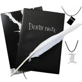 EROIKAKMI 4 PCS Notebook Set L Leather Journal and Necklace Feather Pen Anime Accessories