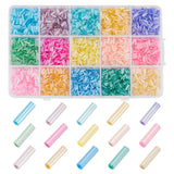 PH PandaHall 3240pcs 15 Cream Colors Glass Bugle Beads 6mm Long Tube Bead Tube Seed Bead Craft Loose Spacer Beads for Earrings B