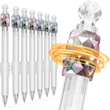 JIMMIDDA 8 Pcs Gel Pens - 0.7mm Fidget Rotating Black Ink Fine Point Smooth Writing - Soft Grip Quick-dry Gel Pens for Journalin