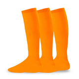 Youth To Adult Unisex Soccer Athletic Sports Team Cushion Socks 3-Pairs (Medium (9-11) Orange) -Like New