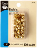 Dritz 10435 Eyelets, Brass, 5/32Inch 100Count