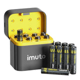 imuto Rechargeable AAA Batteries Lithium 16 Pack with Fast Charger,1300mWh 1.5V Constant Output Triple a Lithium Batteries 1600