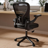 GYI Computer Desk Chair, Ergonomic Office Desk Chairs with Mesh Back, Adjustable Lumbar Support, Height, 3D Flip-up Arms, Wheels