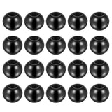 HARFINGTON 20pcs Beads 8mm Stainless Steel 3.5mm Hole Dia Bead for DIY Crafts, Black