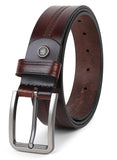 Sunshopping MenS Formal Genuine Leather Pin Buckle Brown Belt (Jafa115Br) (34, Brown)