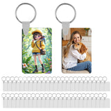 Merkisa 150 Pcs Sublimation Keychain Blanks - Double-Sided Heat Transfer Blanks 50 Set with Rings & Clips, Clear Film- DIY Bulk