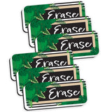 Ashley Productions Magnetic Whiteboard Eraser, Boho Style Leaves with Border, 2 x 5, Pack of 6