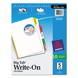 Avery 23076 WriteOn Dividers,w/Erasable Tabs,5Tab,11Inch x81/2Inch ,Multi