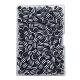 INSPIRELLE 200 Pieces 8mm Resin Stripe Beads Round Plastic Beads for Jewelry Making Bracelets Necklaces Making, Opaque Black and