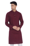Divisive Men'S Thread Embroidered Cotton Only Slim Fit Kurta (Dkrt631_M_Burgundy)