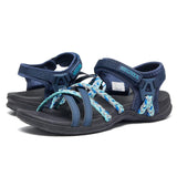 MEGNYA Women's Comfort Sandals Outdoors, Arch Support Rubber Outsole Slides Summer Beach, Soft Camping Athletic Sandals with Adj