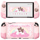 PlayVital Good Night Bear Dockable Case for Nintendo Switch 2 with Stand | Split Design Silicone Joycon Grips, PC Console Hard S