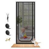 Dixutzi Reinforced Cat Screen Door Fits Door Size 36''x 82'', Heavy Duty Pets Proof Screen Door with Zipper, Prevent Dogs Cats R