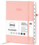 Forvencer 2026 Planner, Weekly Monthly Planners with Month Tabs, 12 Months (Jan 2026 - Dec 2026), A5(5.8 8.3), Daily Academic C