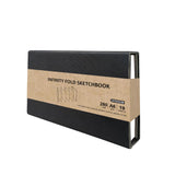Notehouse Infinity Fold Sketchbook Hard Bound A6 (280 Gsm) | 19 White Unruled Sheets | Premium Mixed Media Art Notebook