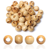 Brown Wooden Macrame Beads - 18mm Round, 10mm Hole, 50PCS for Jewelry Making, Garlands & Home Decor