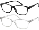 Success Eyewear Computer Glasses 2 Pairs Anti Glare Classic Reading Glasses Quality Comfort Glasses for Men and Women Set of 2 C