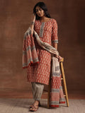Libas Women'S Pure Cotton Kurta Set (366130R Rust M