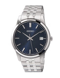 Seiko Mens Metal Collection Analog Blue Dial Watch-Sur399P1, Band Color:Silver