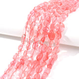 jodaying 6-8mm Natural Cherry Quartz Nuggets Oval Free Tumbled Pebble Semi Precious Gemstone Loose Stone Beads Approx 15.5 inch